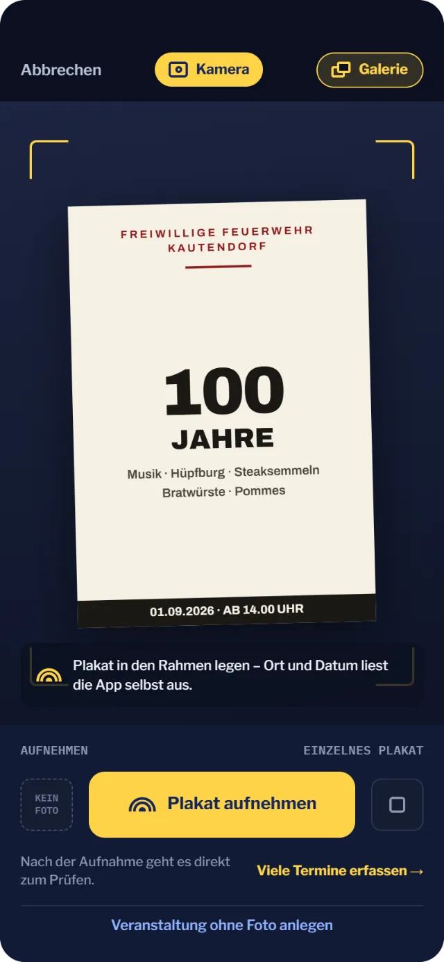 Foto vom Plakat aufnehmen
