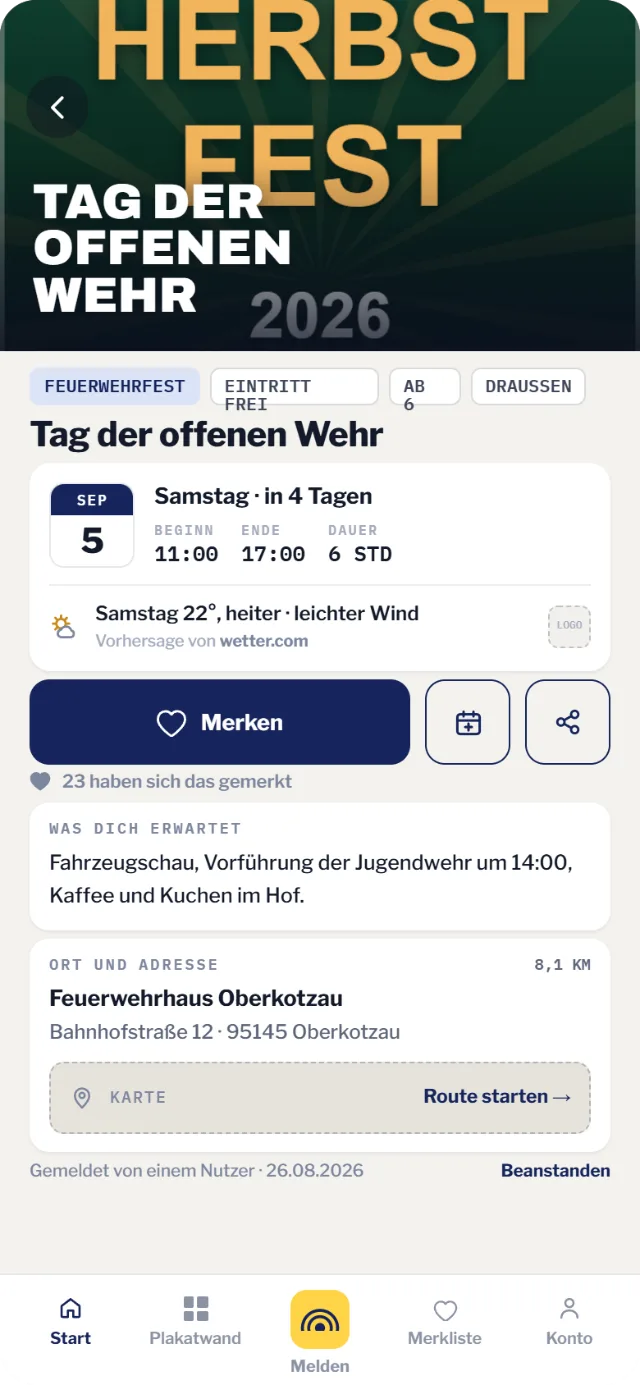 Ein Termin in der Ansicht